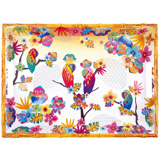 Grand plateau en mélamine avec poignées perroquets - 50 x 36 x 5 cm
