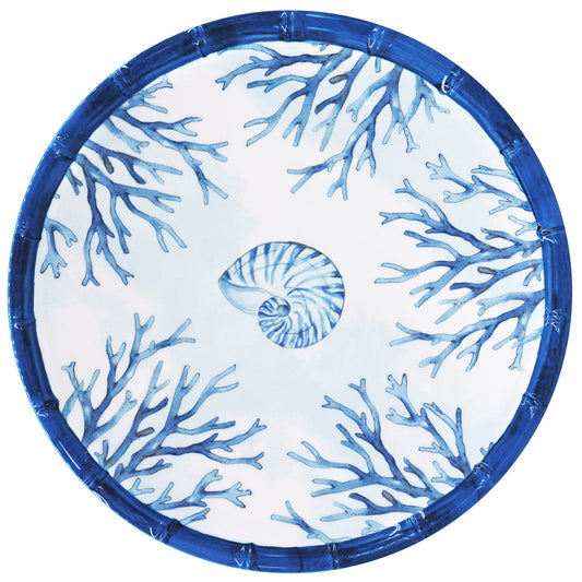 Grande assiette plate en mélamine corail - Ø 28 cm