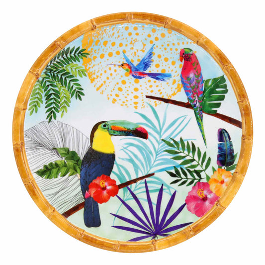 Petite assiette plate à dessert en mélamine toucans - Ø 23 cm