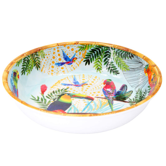 Grande assiette creuse en mélamine toucans - Ø 23 cm