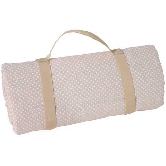 Nappe picnic imperméable beige à pois blancs XL