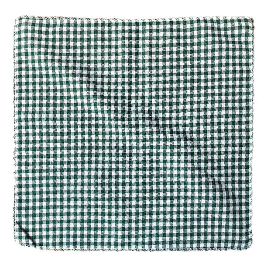 2 napperons en coton - Vichy Vert - 30 x 30 cm