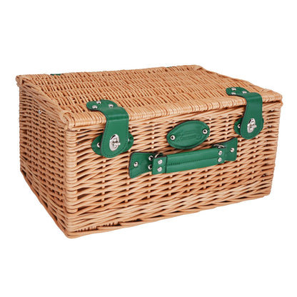 Panier pique-nique en osier Marly vert - 4 personnes