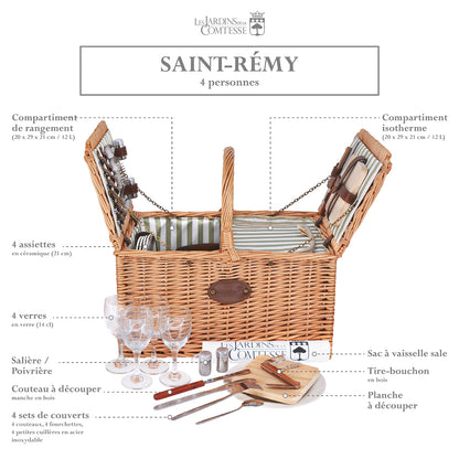 Panier pique-nique en osier Saint-Rémy - 4 personnes