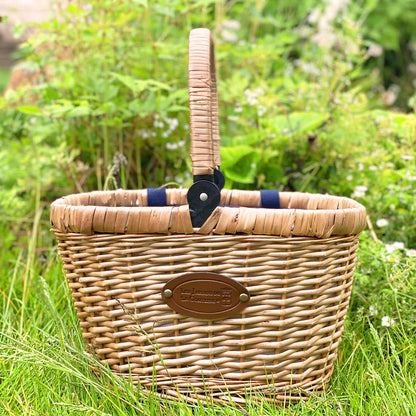 Panier vélo isotherme en osier bleu