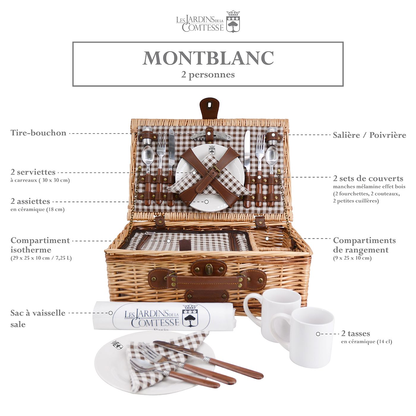 Panier pique-nique Mont blanc - 2 personnes