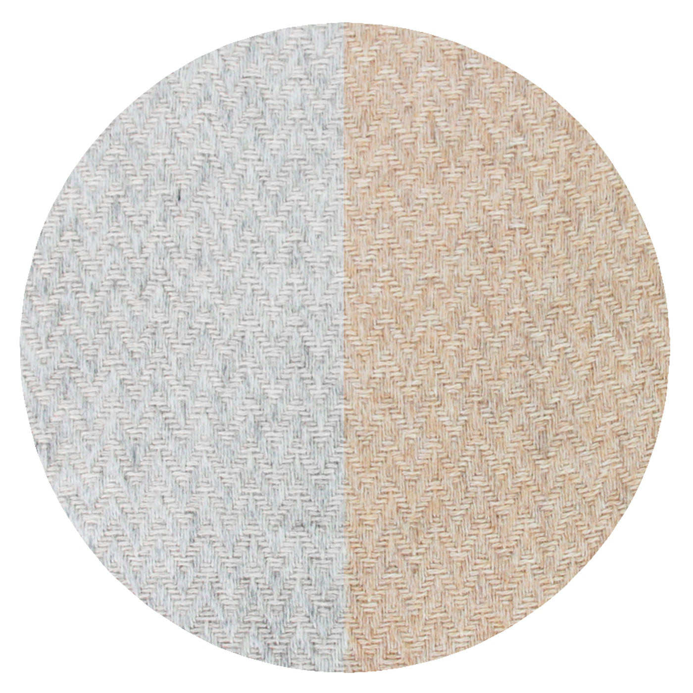 Plaid cachemire et laine à bandes Gris Argenté / Camel - Petits chevrons - 130 x 230 cm