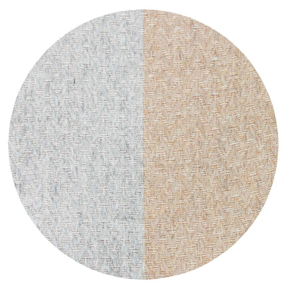 Plaid cachemire et laine à bandes Gris Argenté / Camel - Petits chevrons - 130 x 230 cm