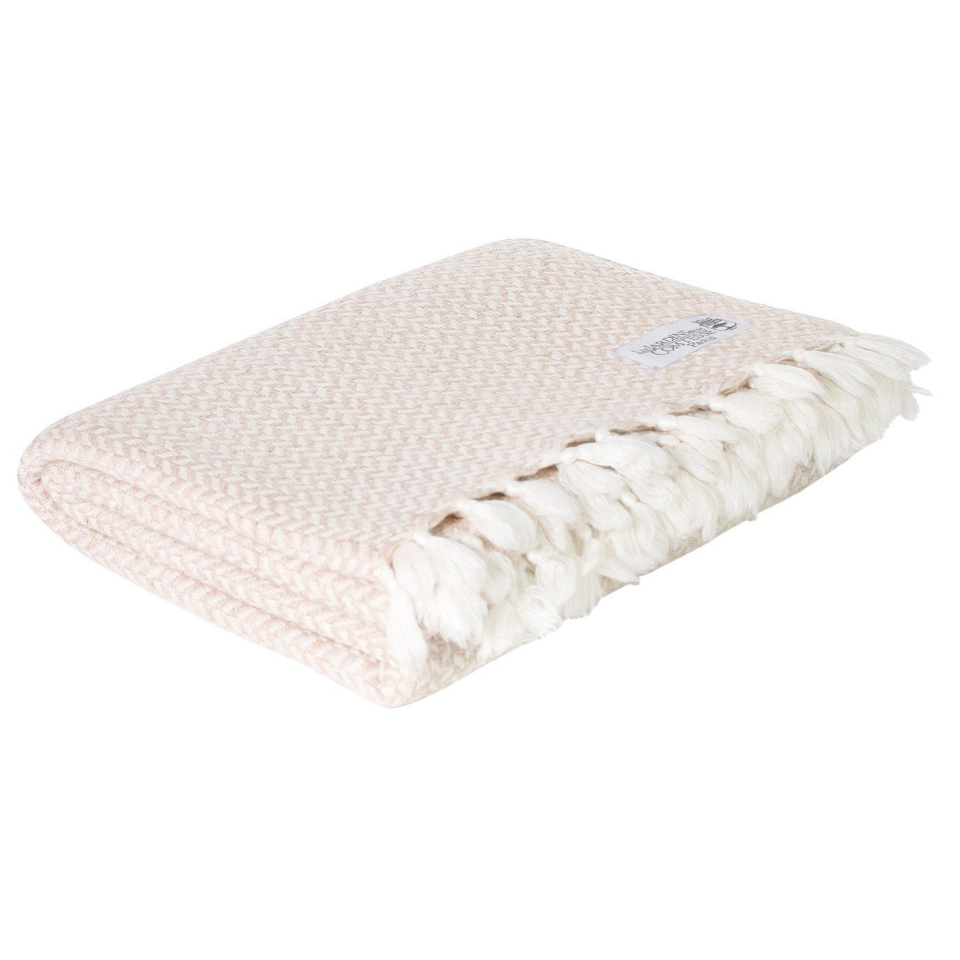 Plaid cachemire et laine petits chevrons Camel - 130 x 230 cm