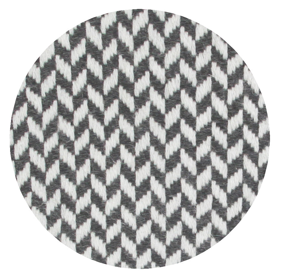 Plaid cachemire et laine petits chevrons Gris Anthracite - 130 x 230 cm
