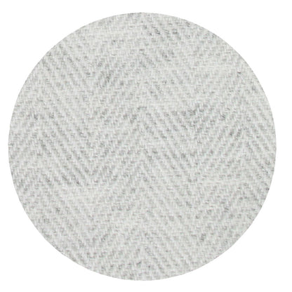 Plaid cachemire et laine Gris Argenté - Grands chevrons - 130 x 230 cm