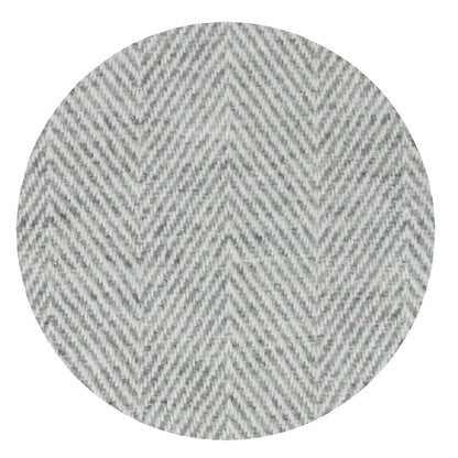 Plaid cachemire et laine Gris Souris - Grands chevrons - 130 x 230 cm