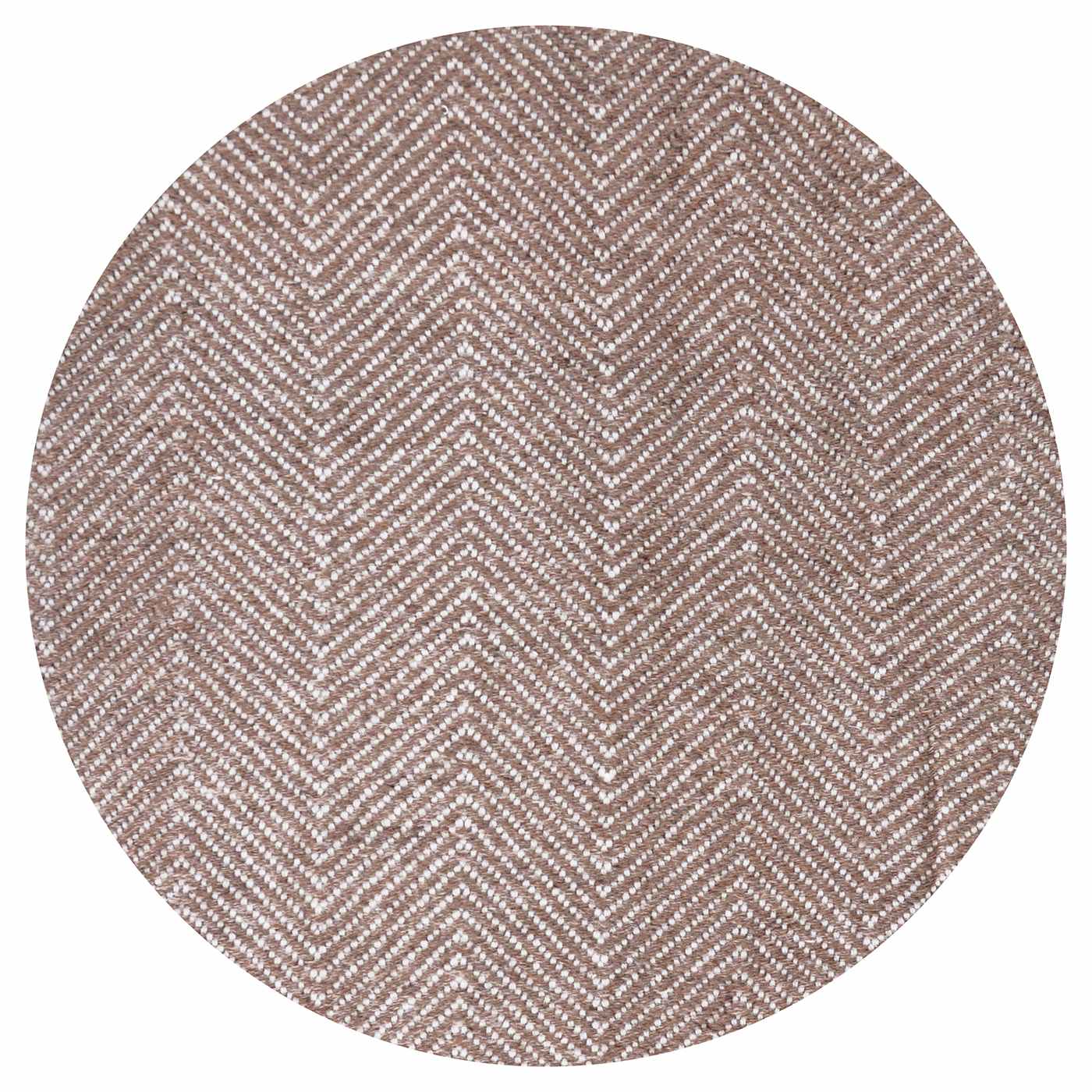 Plaid laine Marron Glacé et Ivoire - Grands chevrons - 130 x 200 cm