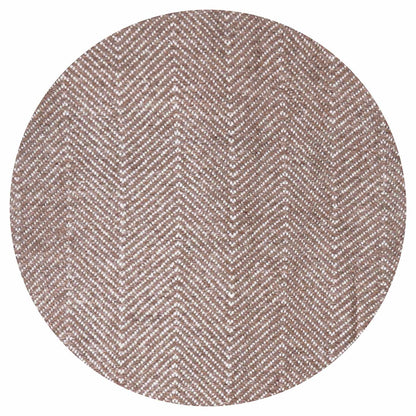 Plaid laine Marron Glacé et Ivoire - Grands chevrons - 130 x 200 cm