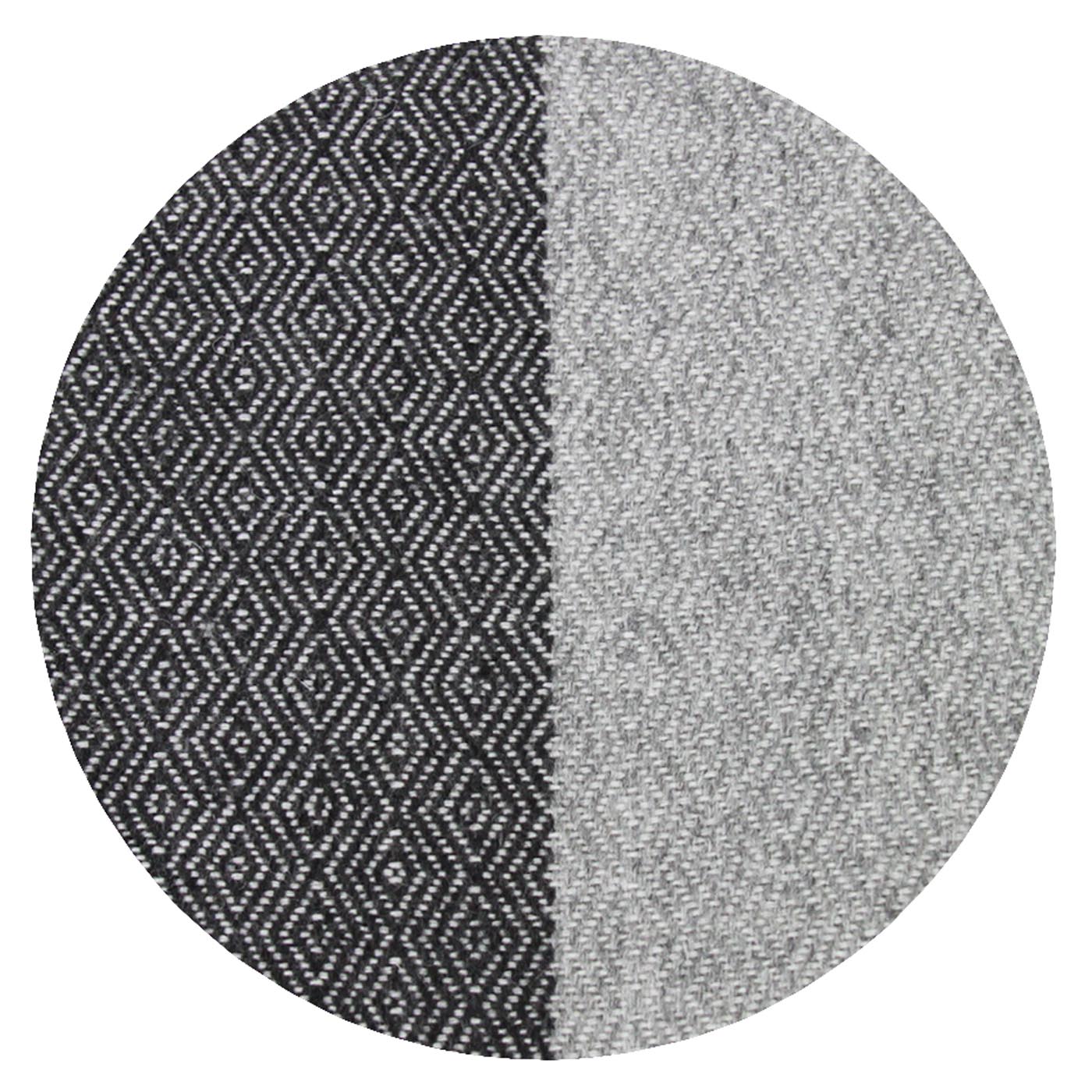 Plaid cachemire et laine à bandes Grises - Motif diamant - 130 x 230 cm