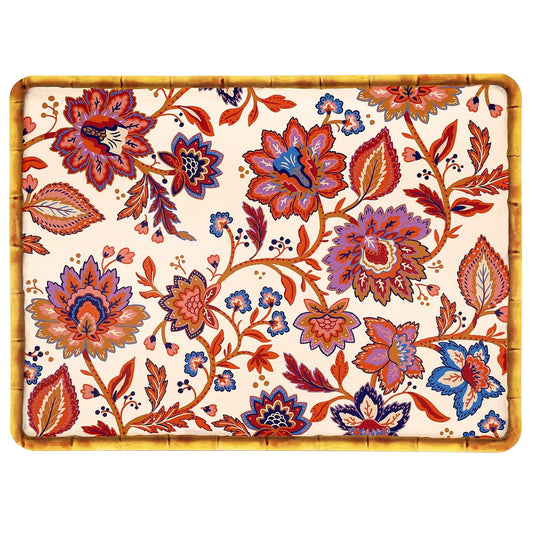 Set de table rectangulaire (40 x 30 cm) fleuris - Lot de 6