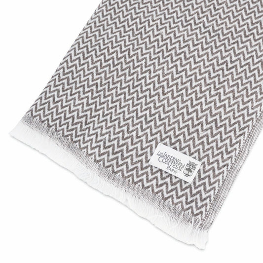 Echarpe cachemire et laine Homme & Femme 70 x 210 cm - Marron Glacé petits chevrons