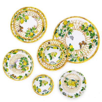 Petite assiette plate à dessert en mélamine citron - Ø 23 cm