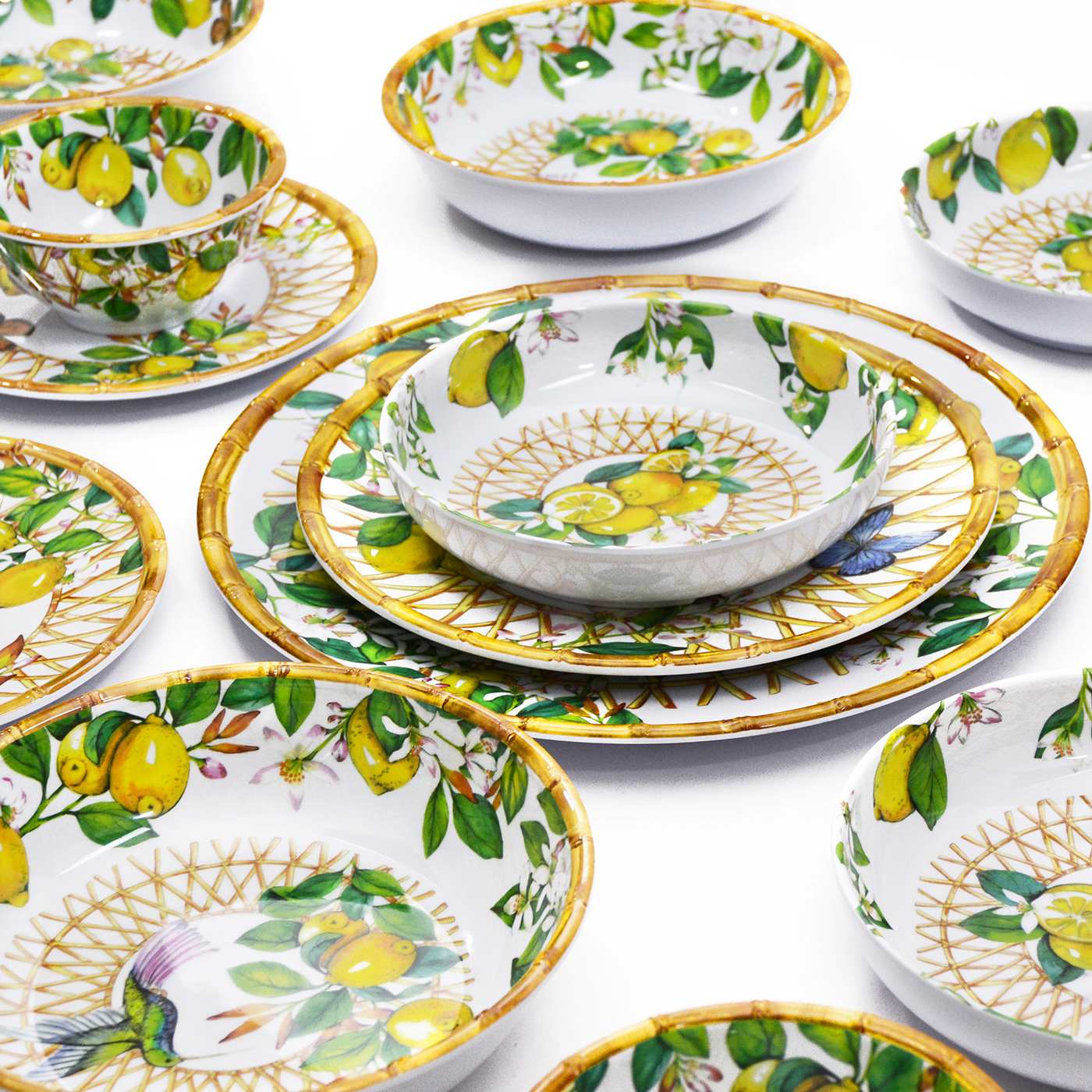 Assiette creuse en mélamine citron - Ø 20 cm