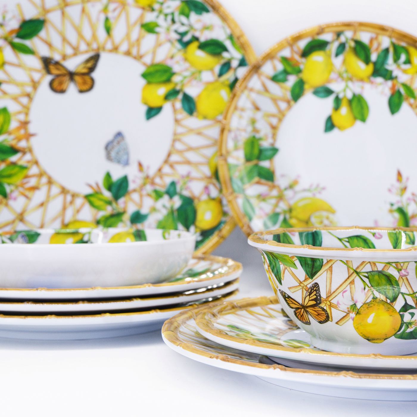 Grand saladier en mélamine citron - Ø 31 cm
