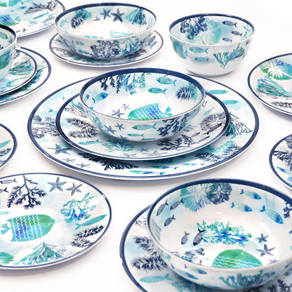 Assiette creuse en mélamine mer - Ø 20 cm