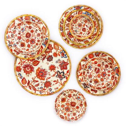 Petite assiette plate à dessert en mélamine fleuris - Ø 23 cm