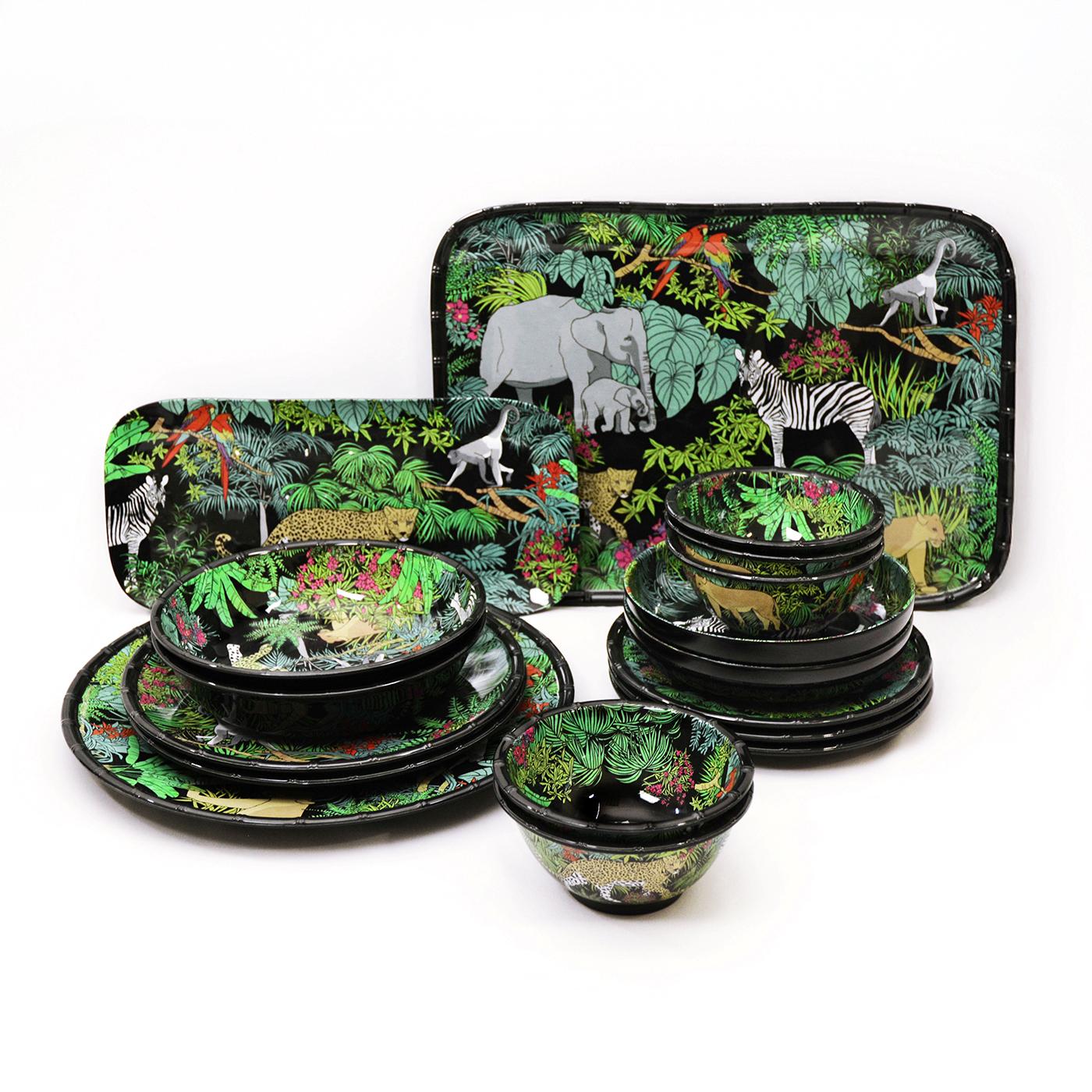 Grand saladier profond en mélamine noire - 25 cm