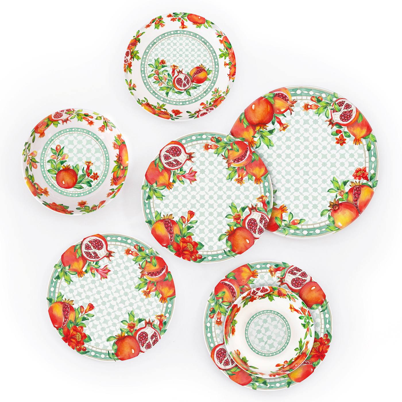 Grande assiette plate en mélamine grenade - Ø 28 cm