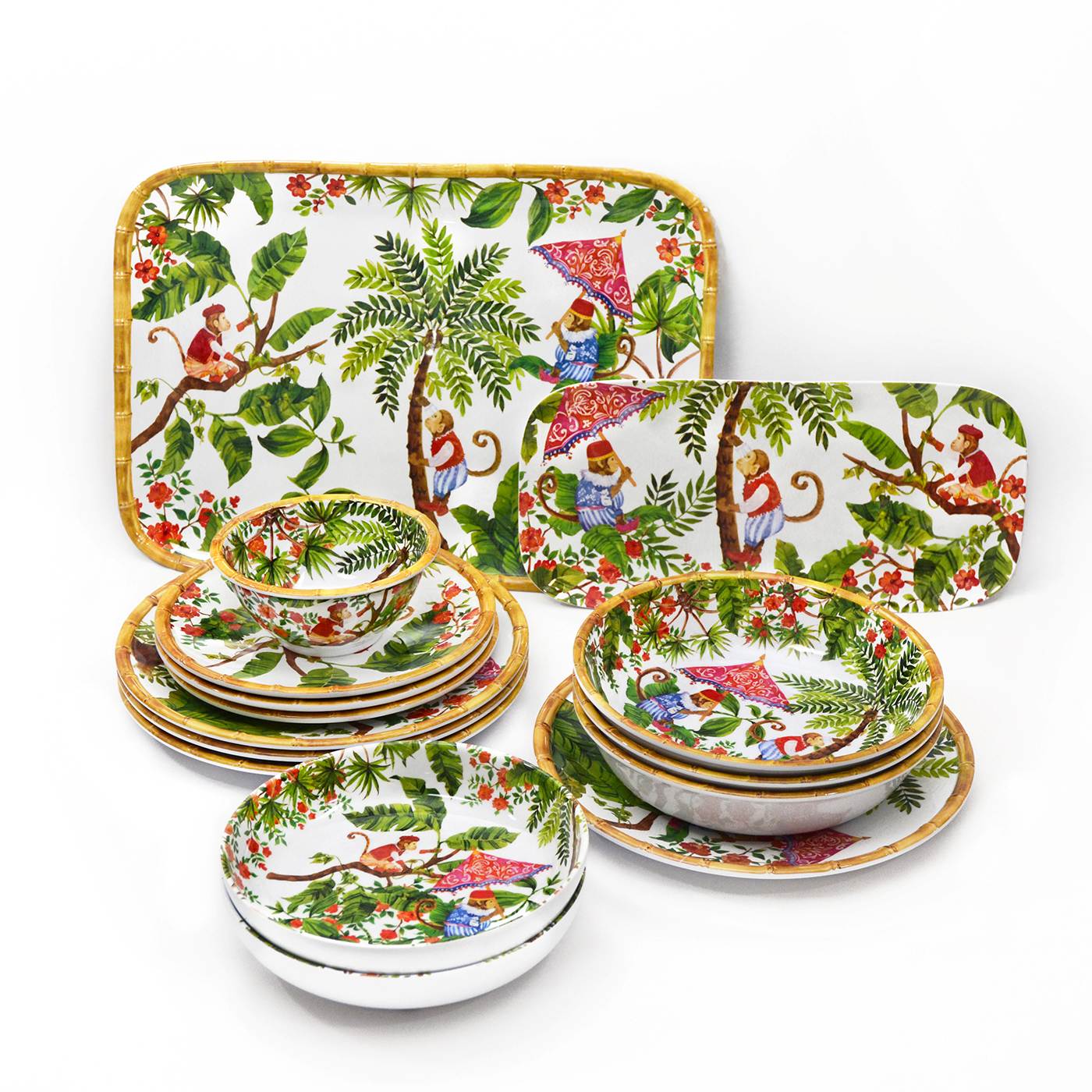 Assiette creuse en mélamine singes - 20 cm