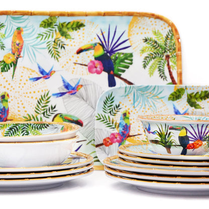 Grand saladier en mélamine toucans - Ø 31 cm