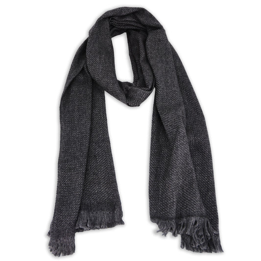 Echarpe cachemire et laine Homme & Femme 40 x 190 cm - Gris Anthracite / Gris Souris